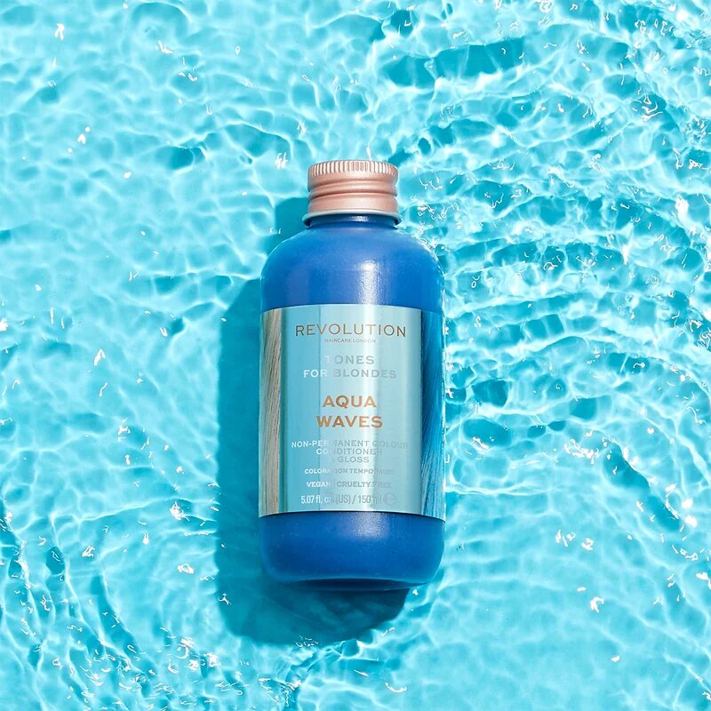 Revolution Haircare Tones For Blondes tonizáló balzsam szőke hajra árnyalat Aqua Waves 150 ml