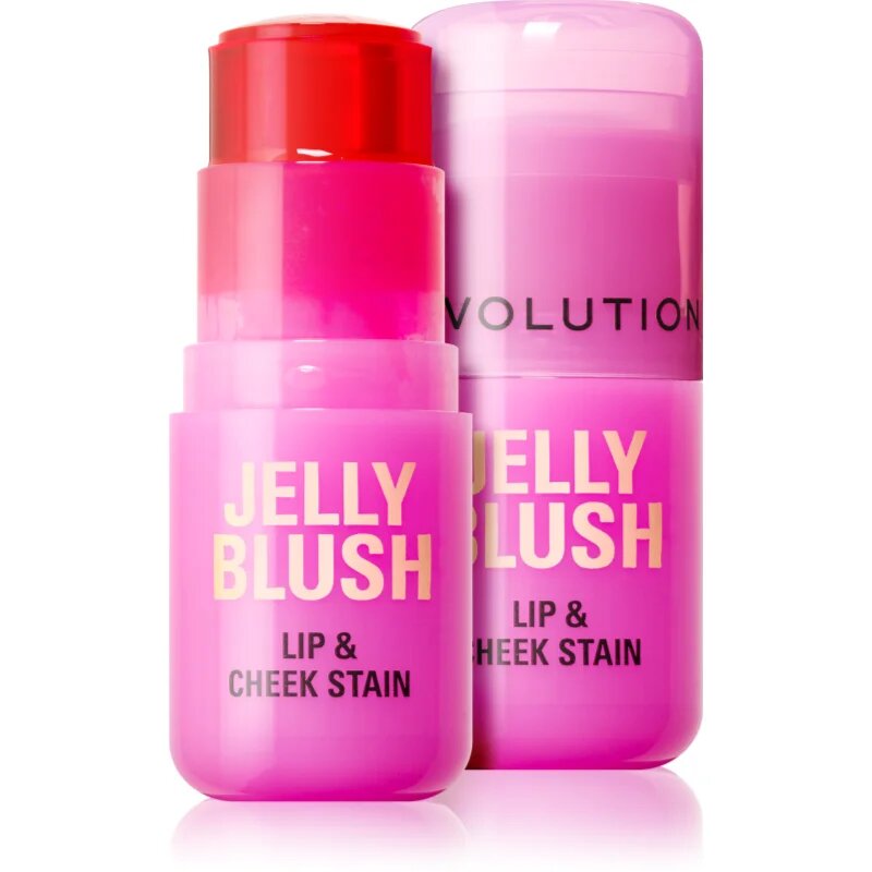 Revolution Jelly Blush pirosító stick az arcra és a szájra árnyalat Strawberry Pink 5.5 g