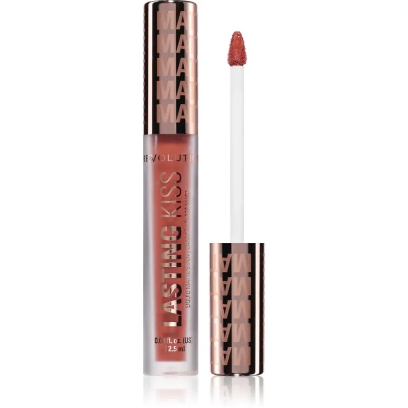 Revolution Lasting Kiss Liquid Matte Stain matt folyékony állagú ajakrúzs árnyalat Suede Nude 2.5 ml