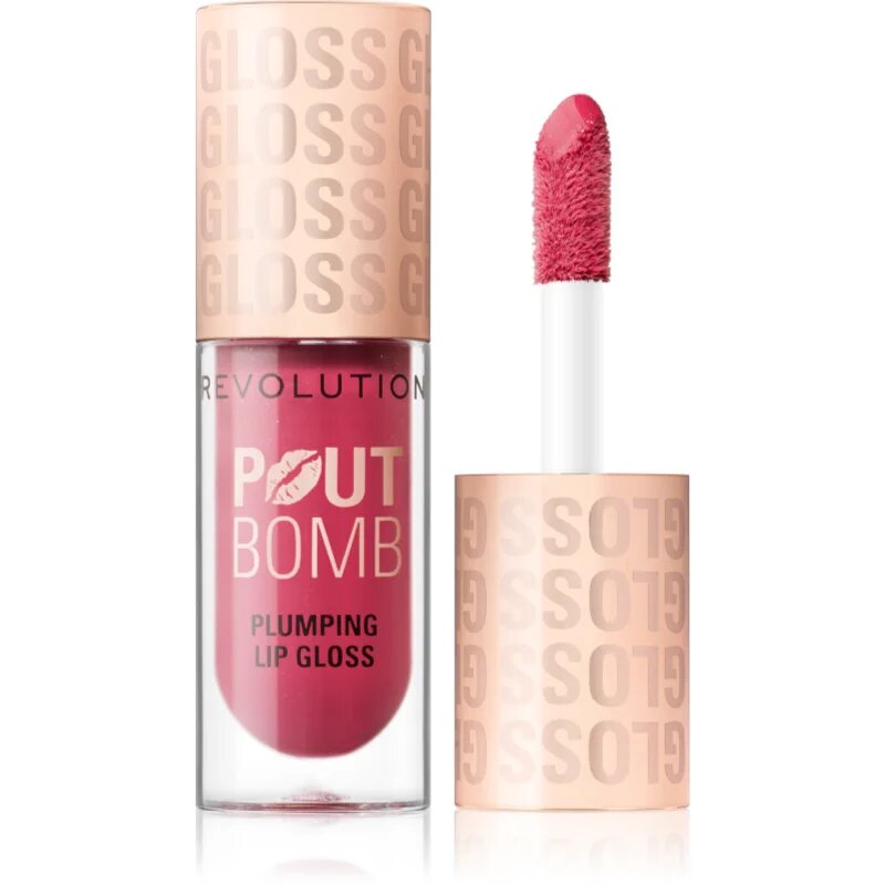 Revolution Pout Bomb ajakfény nagyobbító hatás árnyalat Rosewood Rose Pink 4.6 ml