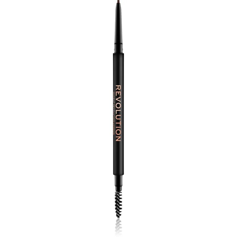 Revolution Precise Brow Pencil precíz szemöldökceruza kefével árnyalat Medium Brown 0.05 g
