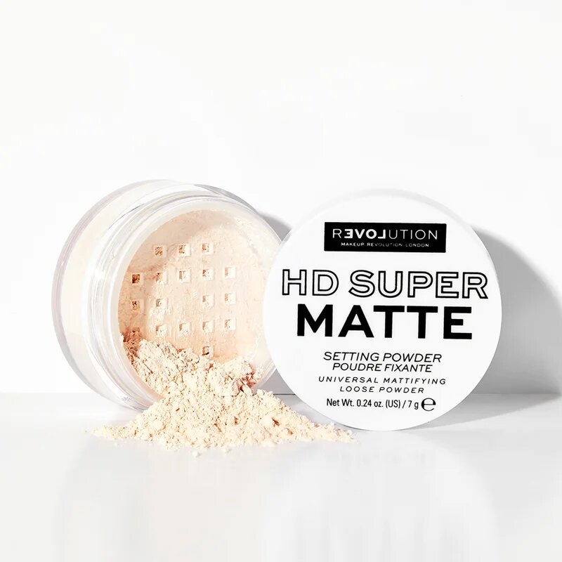 Revolution Relove HD Super Matte Átlátszó rögzítő por matt hatással árnyalat Transparent 7 g