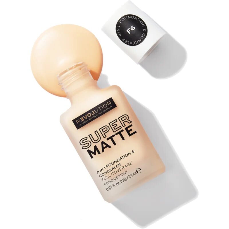 Revolution Relove Super Matte Foundation tartós matt alapozó árnyalat F6 24 ml