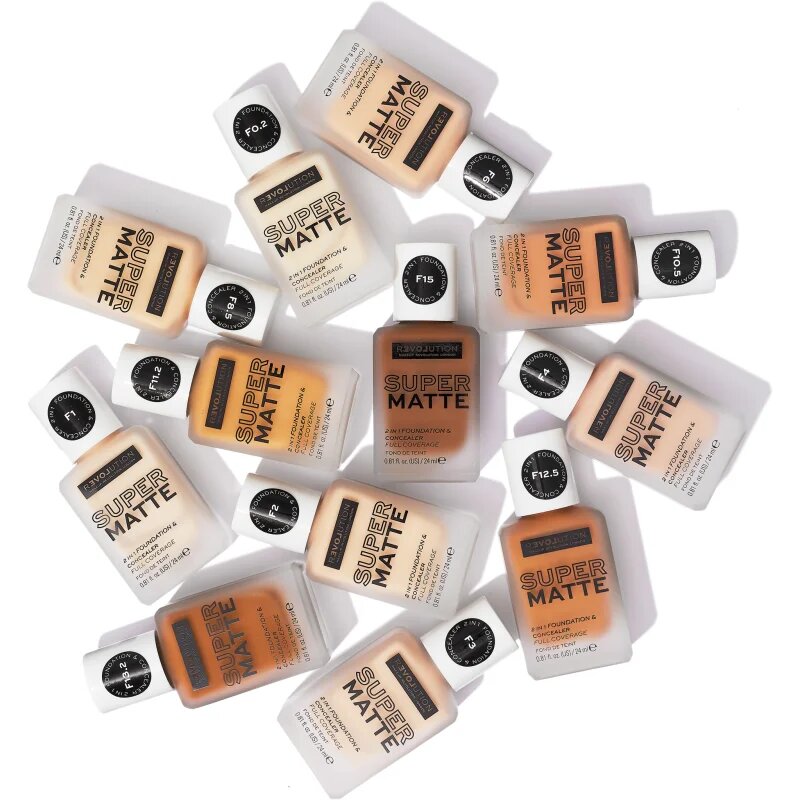 Revolution Relove Super Matte Foundation tartós matt alapozó árnyalat F6 24 ml
