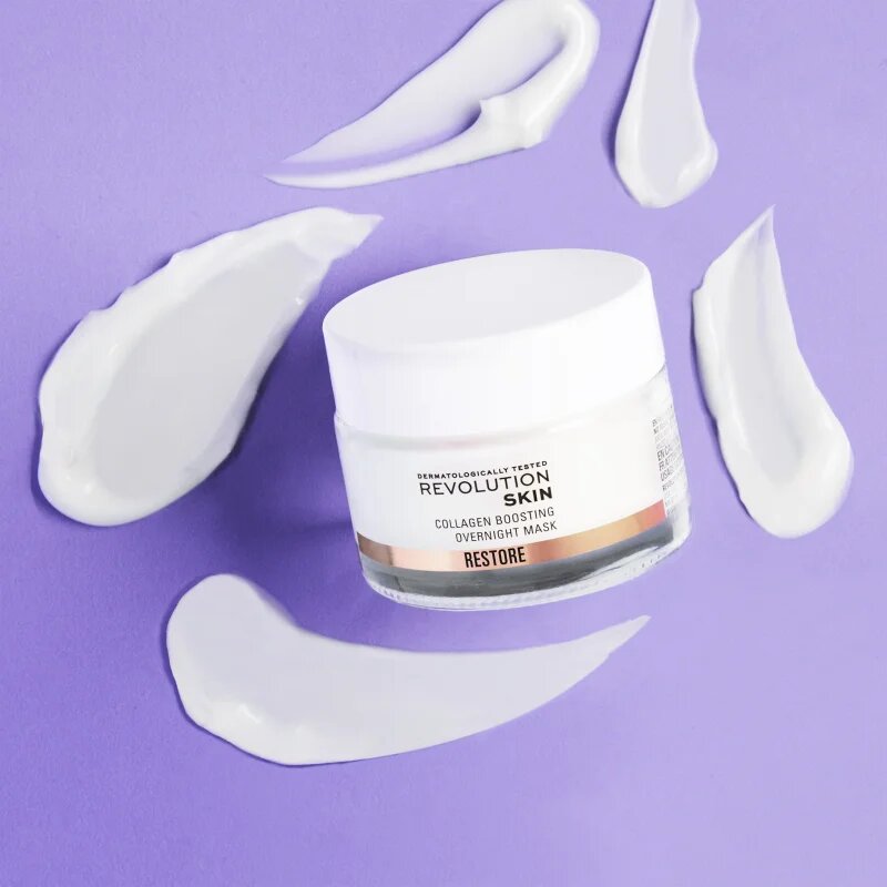 Revolution Skincare Restore Collagen Boosting megújító éjszakai krémes arcmaszk a kollagénképződés elősegítésére 50 ml