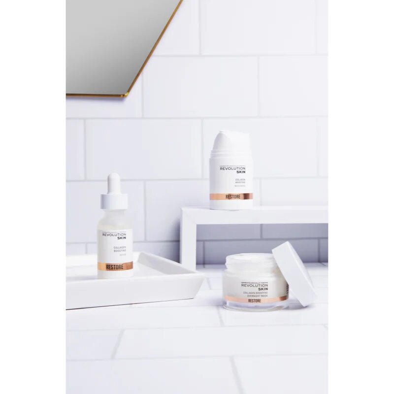Revolution Skincare Restore Collagen Boosting megújító éjszakai krémes arcmaszk a kollagénképződés elősegítésére 50 ml