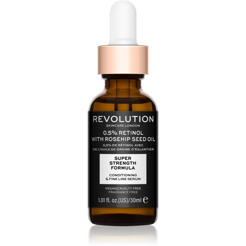 Revolution Skincare Retinol 0.5% With Rosehip Seed Oil Ránctalanító és hidratáló szérum 30 ml