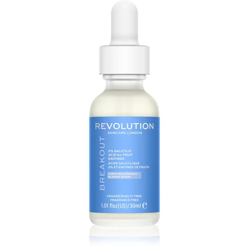 Revolution Skincare Super Salicylic 2% Salicylic Acid & Fruit Enzymes szérum a zsíros és problémás bőr regenerálására 30 ml