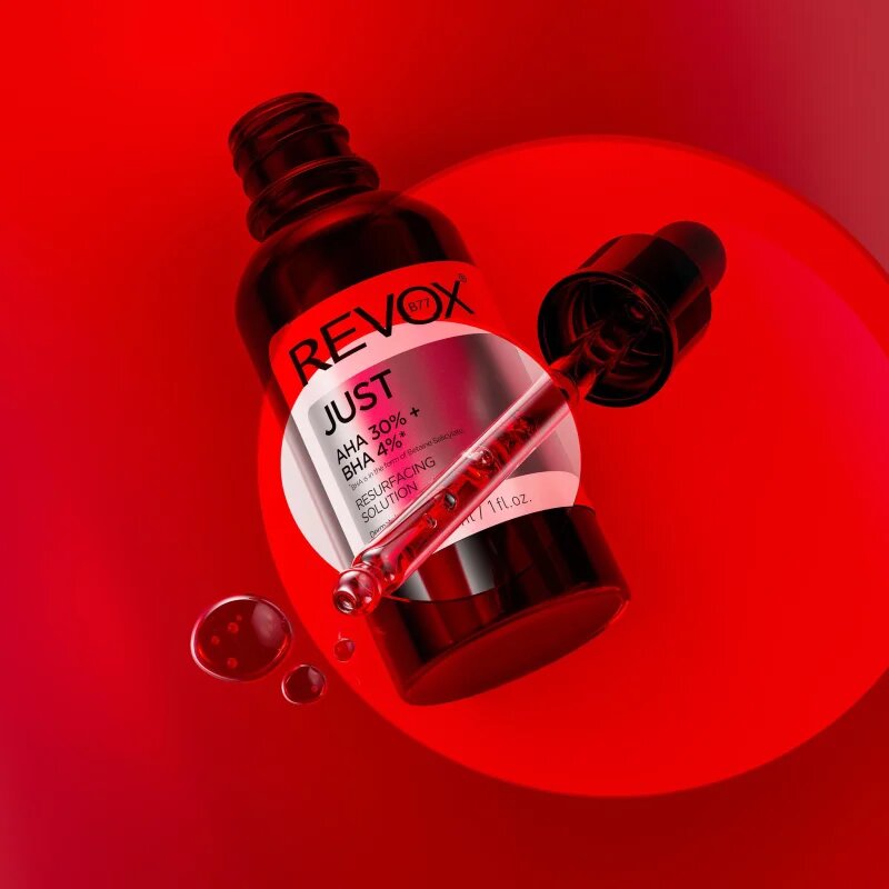 Revox B77 JUST AHA 30% + BHA 4% feszesítő hámlasztó szérum a bőr felszínének megújítására 30 ml