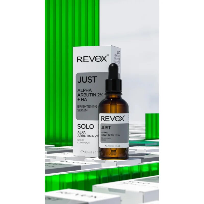 Revox B77 Just Alpha Arbutin 2% + HA élénkítő szérum az arcra és a nyakra 30 ml
