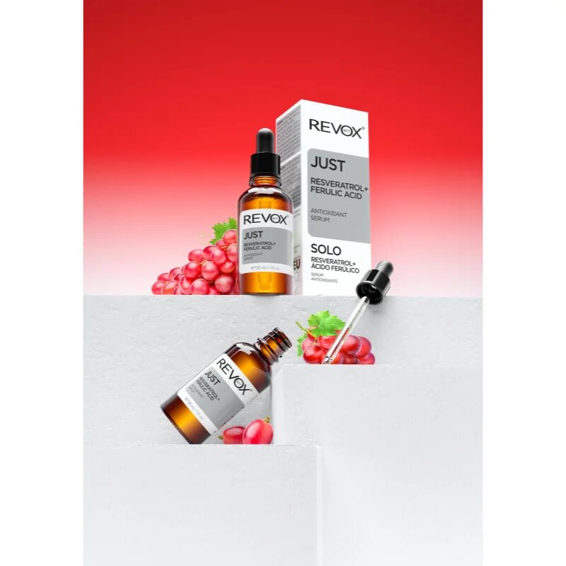 Revox B77 JUST Resveratrol + Ferulic Acid antioxidáns szérum az arcra és a nyakra 30 ml