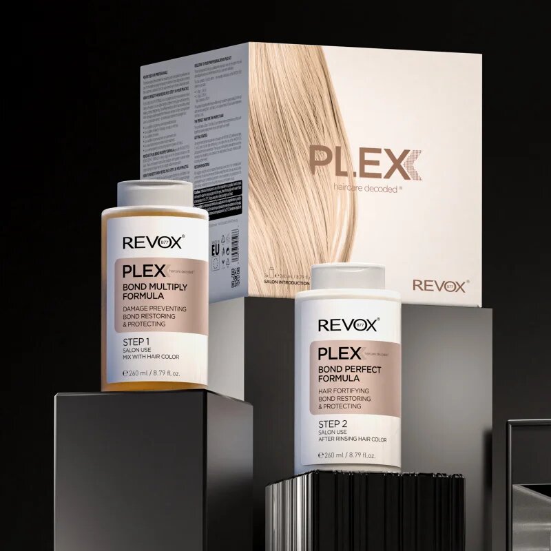 Revox B77 PLEX Hair Rebuilding System Professional Set szett a festett és károsult hajra professzionális használatra 3x260 ml