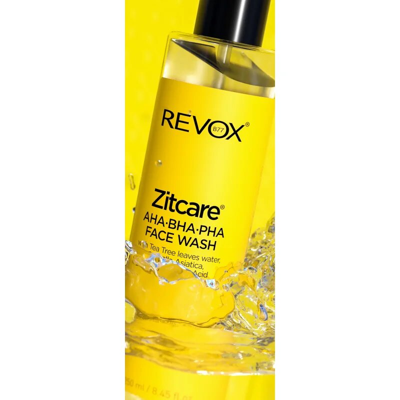 Revox B77 Zitcare AHA BHA PHA Face Wash lágy tisztító gél hámlasztó hatással 250 ml