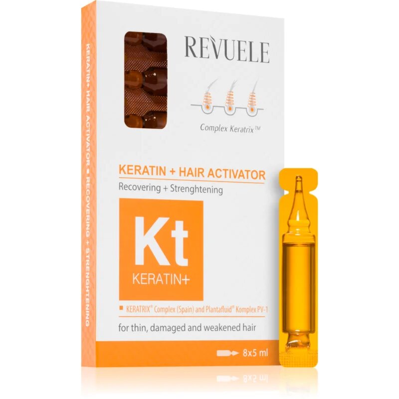 Revuele Ampoules Keratin + Hair Activator ampulla gyenge károsult hajra 8x5 ml