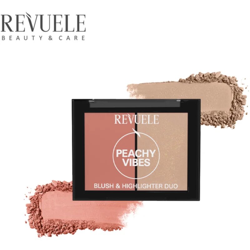 Revuele Blush & Highlighter Duo élénkítő arcpirosító árnyalat Peachy Vibes 8 g
