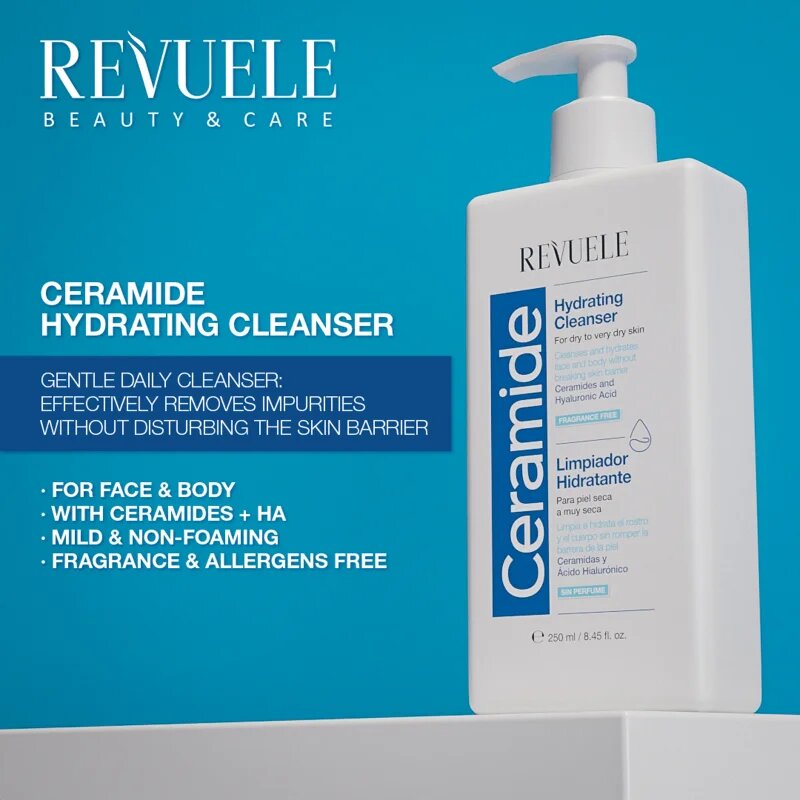 Revuele Ceramide Hydrating Cleanser tisztító gél arcra és testre Száraz nagyon száraz bőrre 250 ml