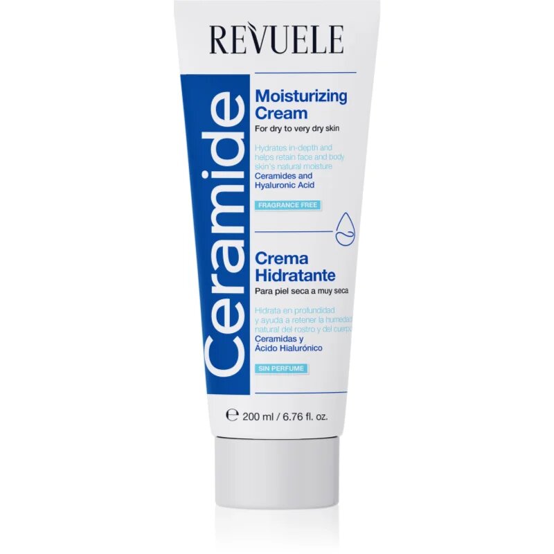 Revuele Ceramide Moisturizing Cream hidratáló krém arcra és testre Száraz nagyon száraz bőrre 200 ml