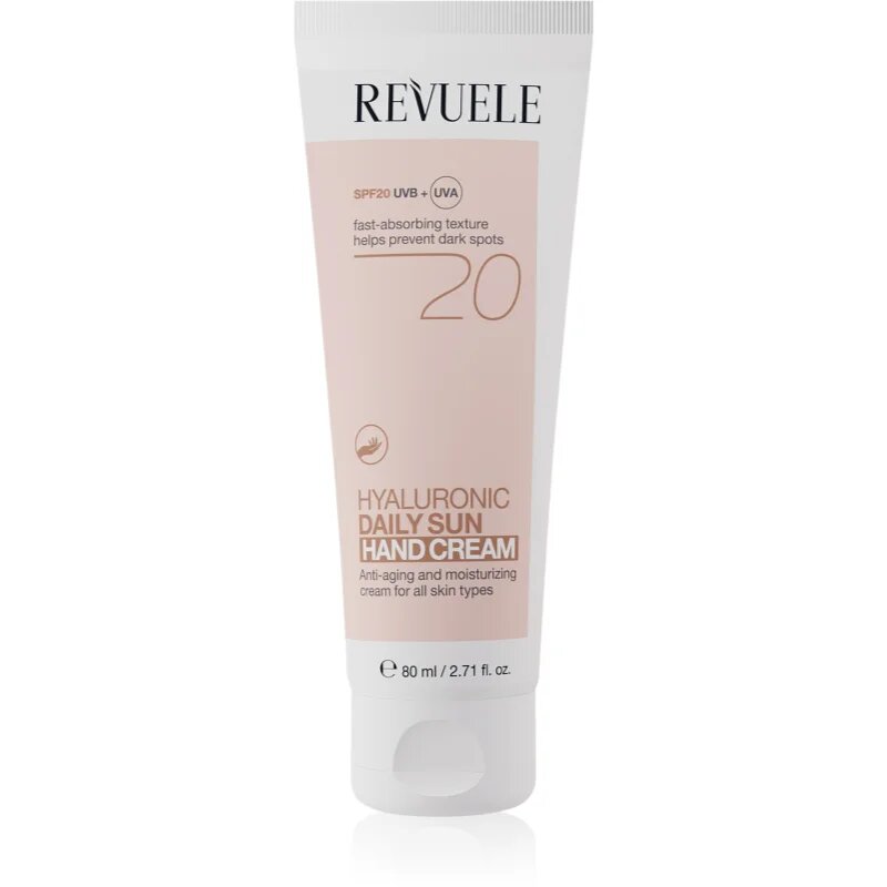 Revuele Daily Sun Hyaluronic Hand Cream SPF 20 hidratáló védőkrém kézre SPF 20 80 ml