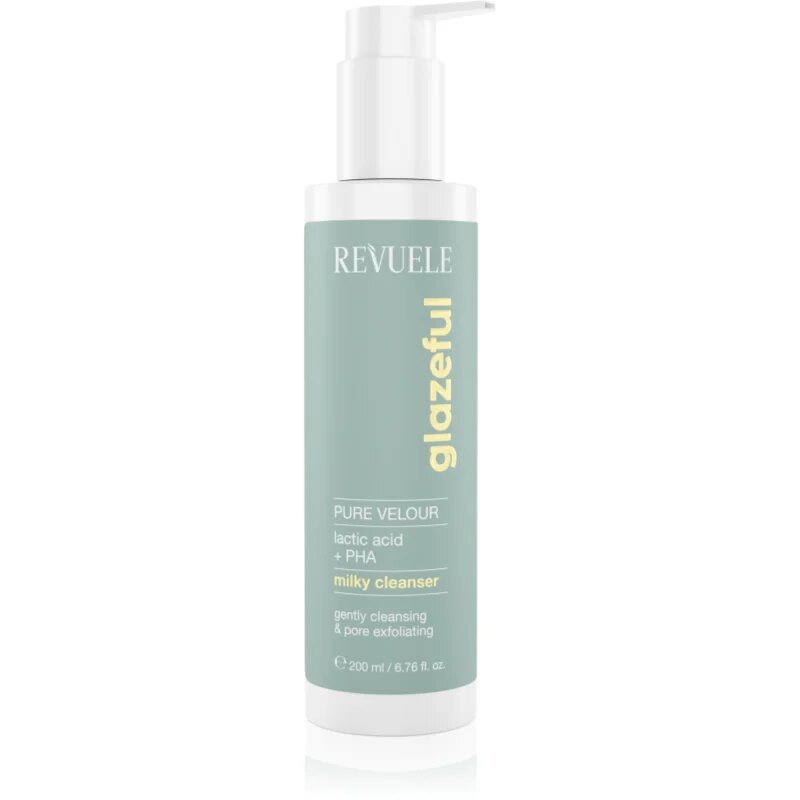 Revuele Glazeful Milky Cleanser Pure Velour könnyű állagú tisztítótej hámlasztó hatással 200 ml