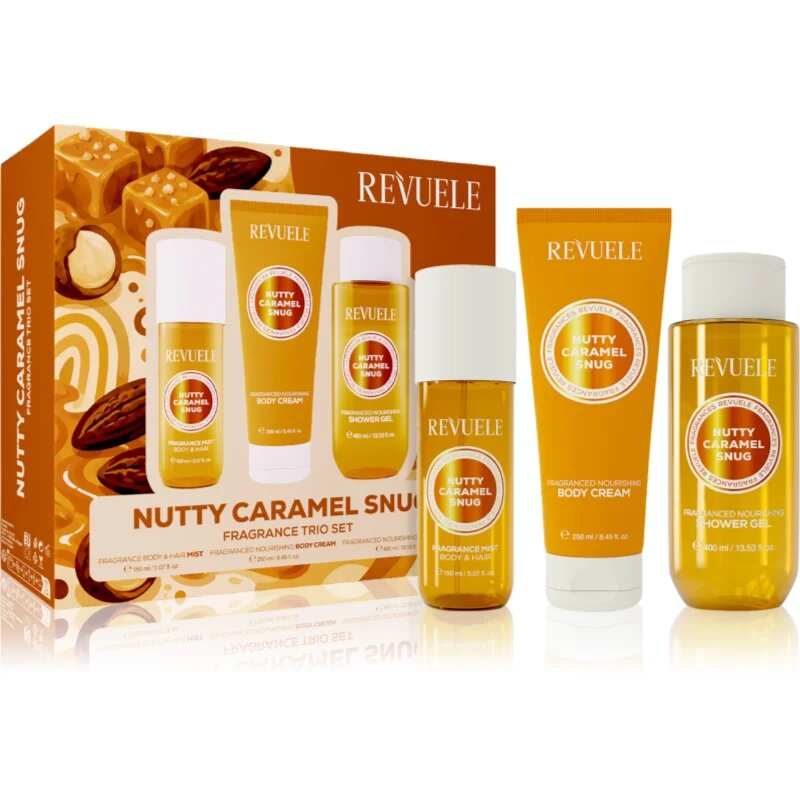 Revuele Nutty Caramel Snug Fragrance Trio Set ajándékszett testre hölgyeknek