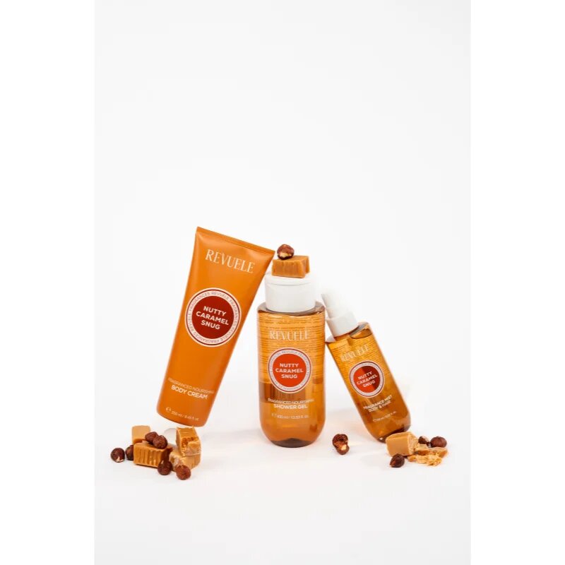 Revuele Nutty Caramel Snug Fragranced Nourishing Shower Gel parfümös tusfürdő tápláló hatással hölgyeknek 400 ml