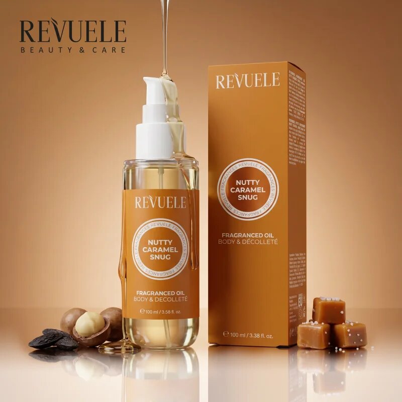 Revuele Nutty Caramel Snug Fragranced Oil illatos olaj testre 100 ml