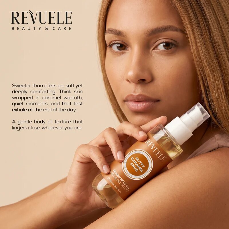 Revuele Nutty Caramel Snug Fragranced Oil illatos olaj testre 100 ml