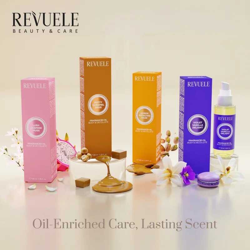 Revuele Nutty Caramel Snug Fragranced Oil illatos olaj testre 100 ml
