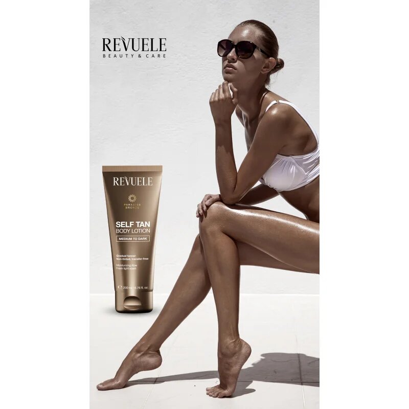 Revuele Paradise Bronze Self Tan Body Lotion önbarnító tej a fokozatos barnulásért árnyalat Medium To Dark 200 ml