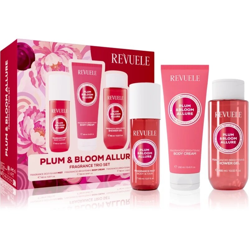 Revuele Plum & Bloom Allure Fragrance Trio Set ajándékszett testre hölgyeknek