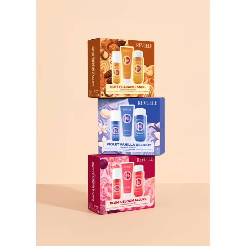 Revuele Plum & Bloom Allure Fragrance Trio Set ajándékszett testre hölgyeknek