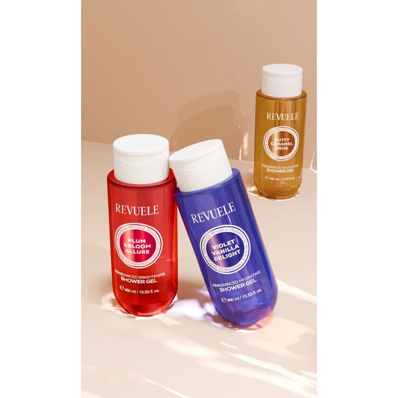 Revuele Plum & Bloom Allure Fragranced Brightening Shower Gel parfümös tusfürdő élénkítő hatással hölgyeknek 400 ml