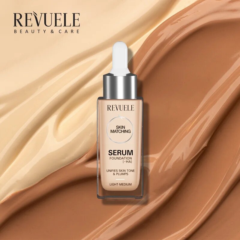 Revuele Serum Foundation [+HA] hidratáló alapozó egységesíti a bőrszín tónusait árnyalat Medium-Tan 30 ml