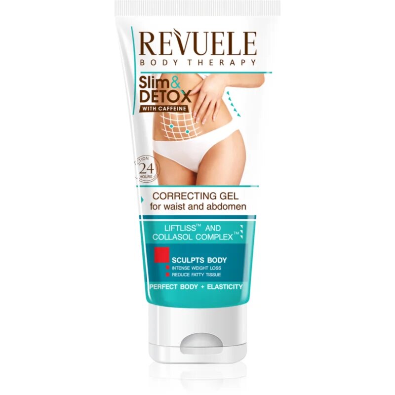 Revuele Slim & Detox With Caffeine feszesítő gél hasra és csípőre 200 ml