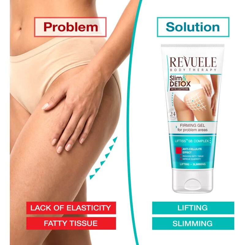 Revuele Slim & Detox With Caffeine formázó gél a bőr feszességéért 200 ml