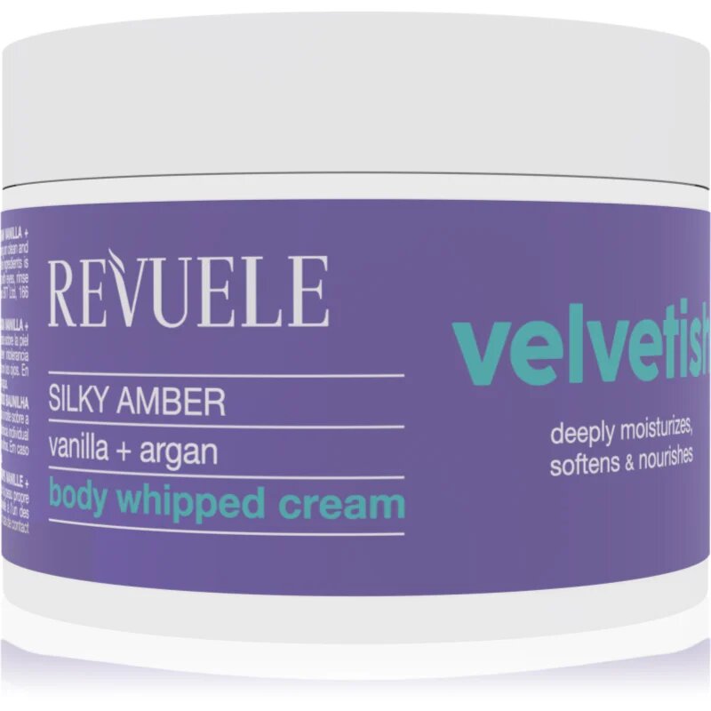 Revuele Velvetish Silky Amber Body Whipped Cream hidratáló testkrém Vanilla + Argan 300 ml