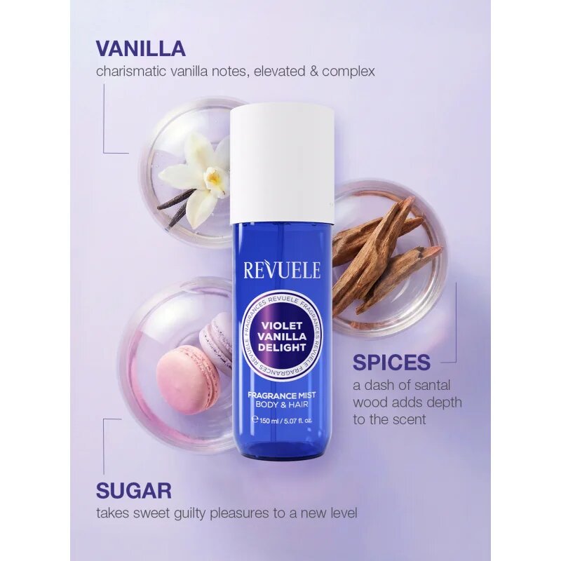 Revuele Violet Vanilla Delight Fragrance Trio Set ajándékszett testre hölgyeknek