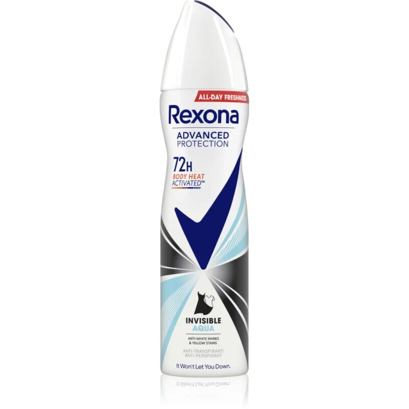 Rexona Advanced Protection Invisible Aqua izzadásgátló spray a fehér és sárga foltok ellen Aqua 150 ml