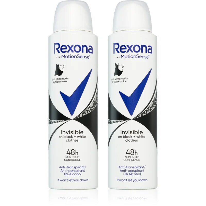 Rexona Invisible Black and White izzadásgátló spray a fehér és sárga foltok ellen