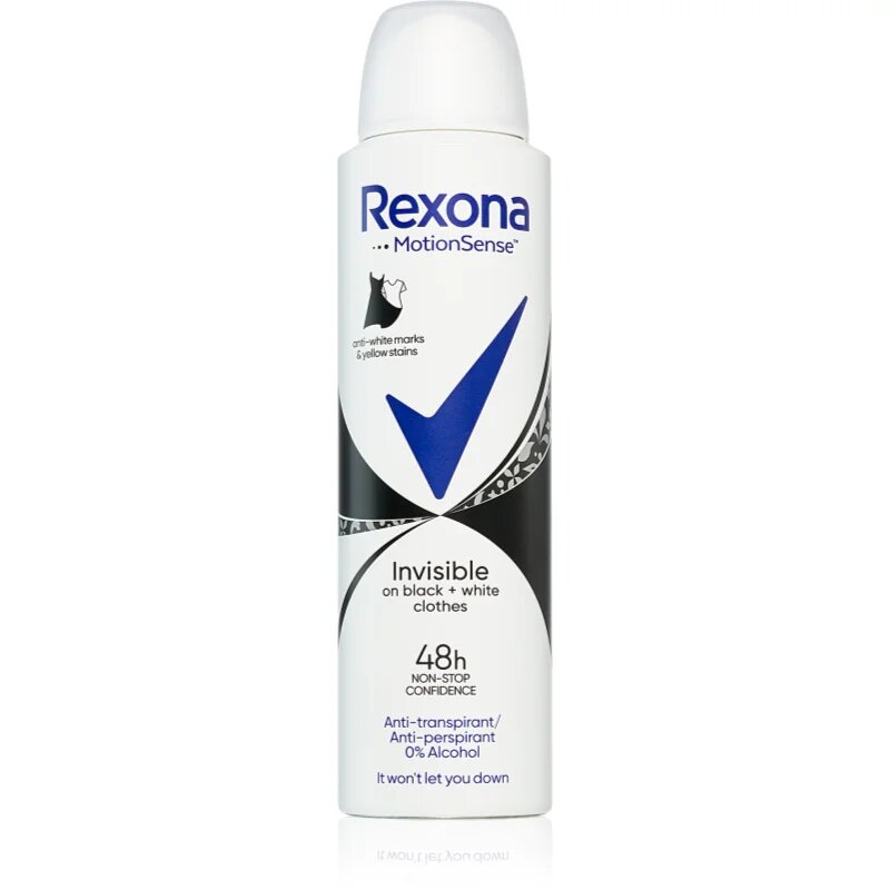 Rexona Invisible Black and White izzadásgátló spray a fehér és sárga foltok ellen 150 ml