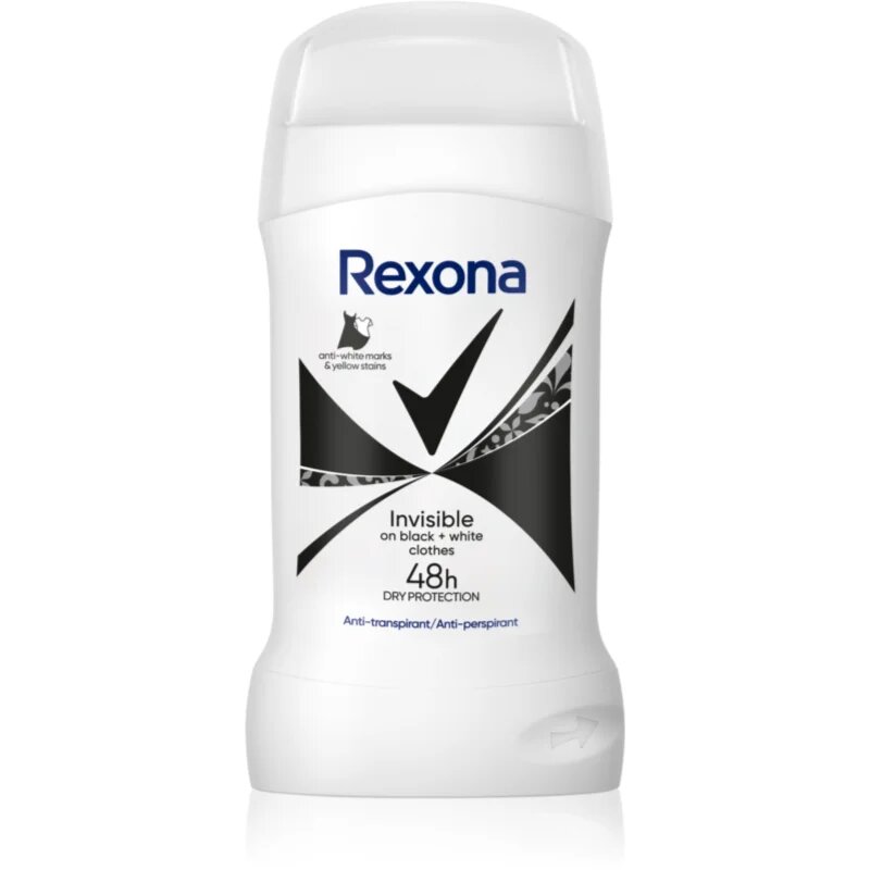 Rexona Invisible Black and White izzadásgátló stift a fehér és sárga foltok ellen 50 ml