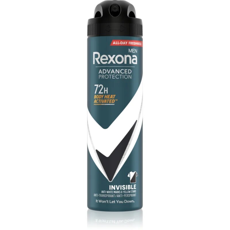 Rexona Men Advanced Protection Invisible izzadásgátló a fehér és sárga foltok ellen 72 óra uraknak Invisible 150 ml