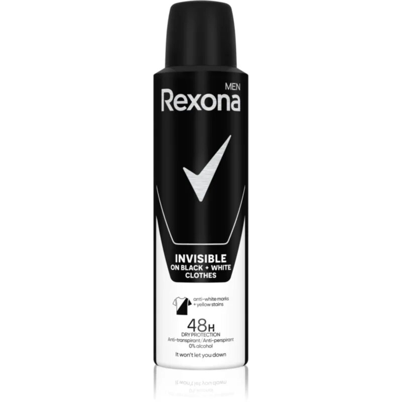 Rexona Men Invisible izzadásgátló spray a fehér foltokra 150 ml