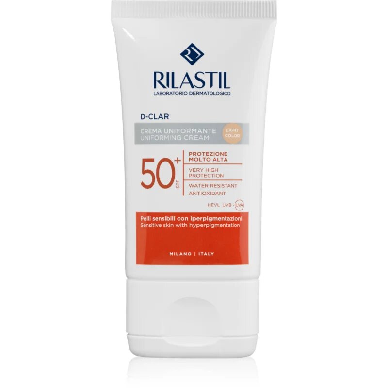 Rilastil D-Clar védő és tonizáló krém a pigmentfoltok ellen SPF 50+ árnyalat Light 40 ml