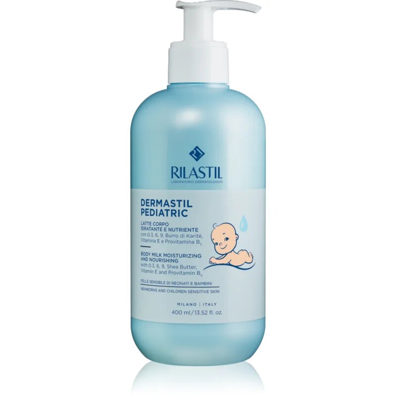 Rilastil Dermastil Pediatric gyengéd testápoló tej gyermekeknek születéstől kezdődően 400 ml