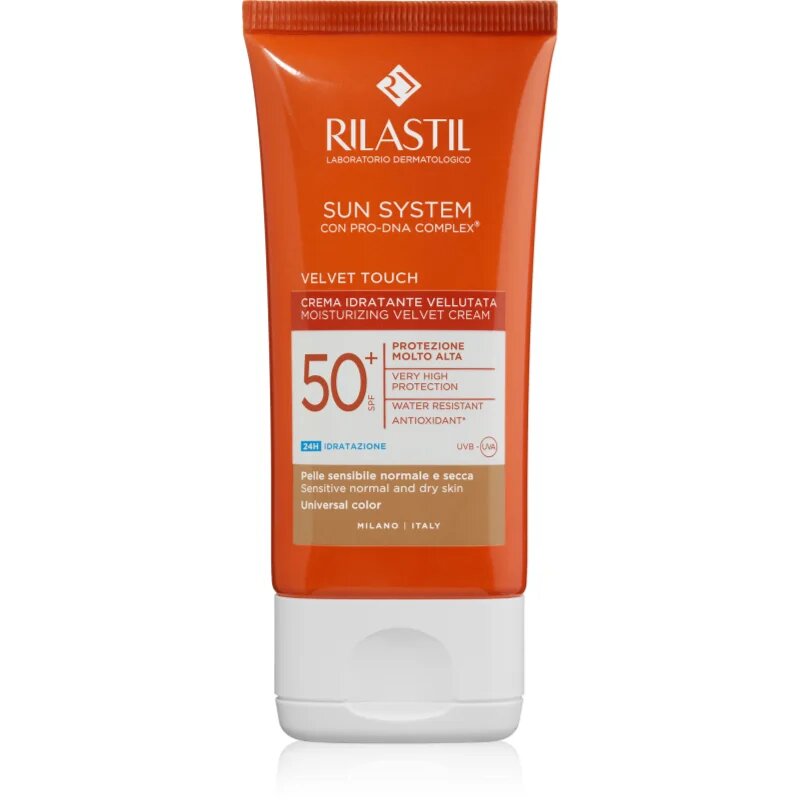 Rilastil Sun System Velvet Touch védő tonizáló krém arcra SPF 50+ 50 ml