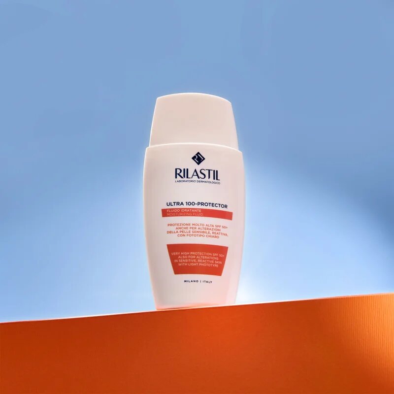 Rilastil Ultra 100-Protector hidratáló védő fluid az érzékeny arcbőrre SPF 50+ 50 ml