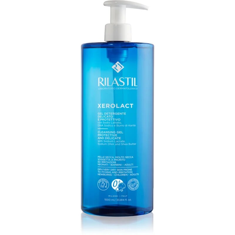Rilastil Xerolact Cleansing Gel lágy tisztító gél Száraz nagyon száraz bőrre 1000 ml