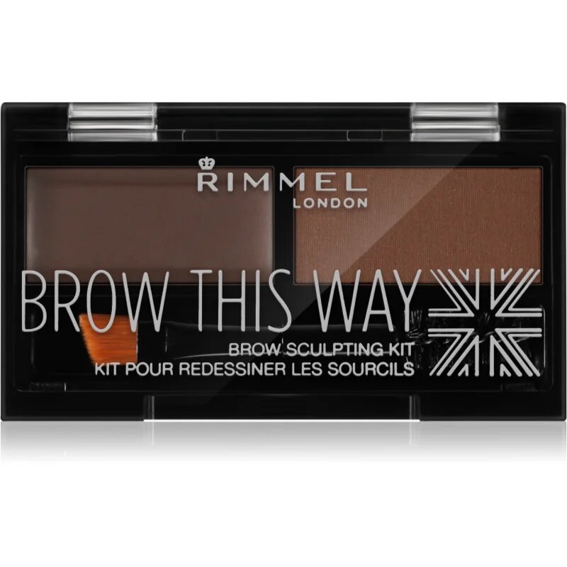 Rimmel Brow This Way paletta a szemöldök sminkeléséhez árnyalat 003 Dark Brown 13 g