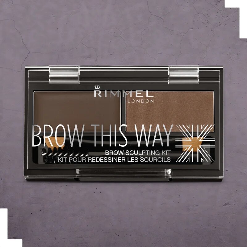 Rimmel Brow This Way paletta a szemöldök sminkeléséhez árnyalat 003 Dark Brown 13 g